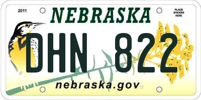 NE license plate DHN822