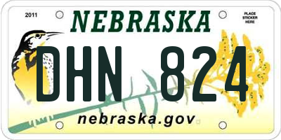NE license plate DHN824