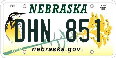NE license plate DHN851
