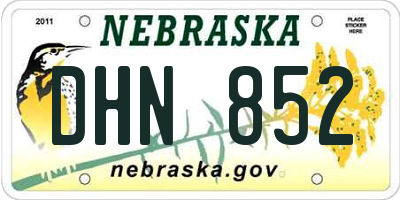 NE license plate DHN852