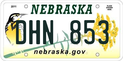 NE license plate DHN853