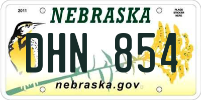 NE license plate DHN854
