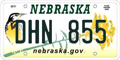 NE license plate DHN855