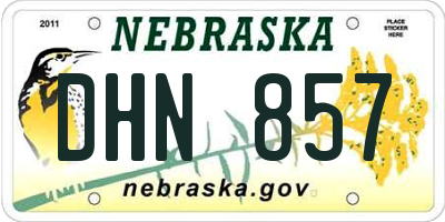 NE license plate DHN857