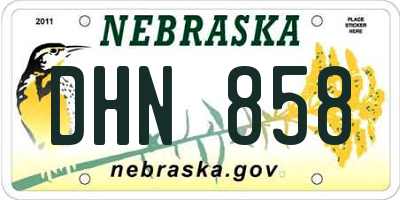NE license plate DHN858