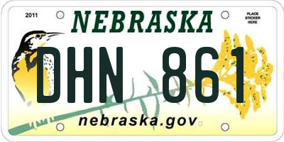 NE license plate DHN861