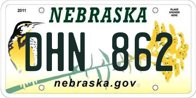NE license plate DHN862
