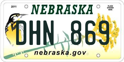 NE license plate DHN869