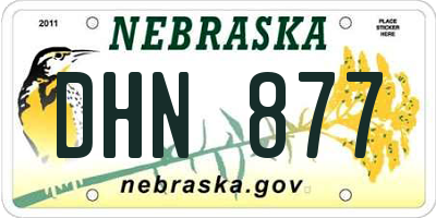 NE license plate DHN877