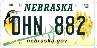 NE license plate DHN882