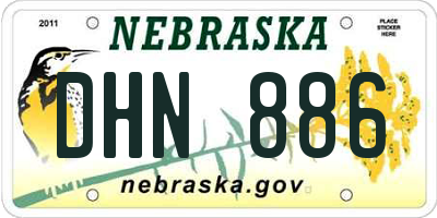 NE license plate DHN886
