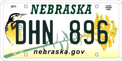 NE license plate DHN896