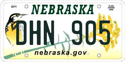 NE license plate DHN905