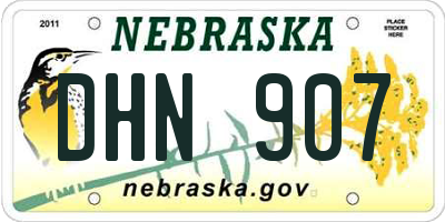 NE license plate DHN907