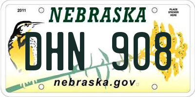NE license plate DHN908