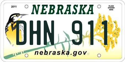NE license plate DHN911