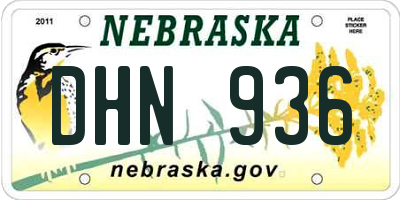NE license plate DHN936