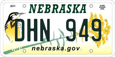 NE license plate DHN949