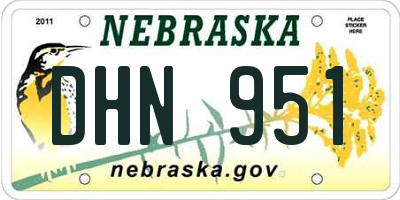 NE license plate DHN951