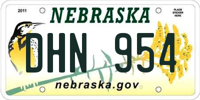 NE license plate DHN954