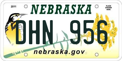 NE license plate DHN956