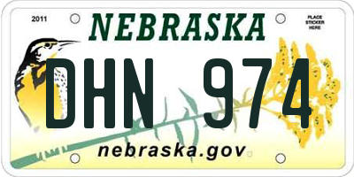 NE license plate DHN974