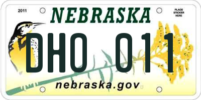 NE license plate DHO011
