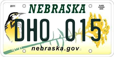 NE license plate DHO015