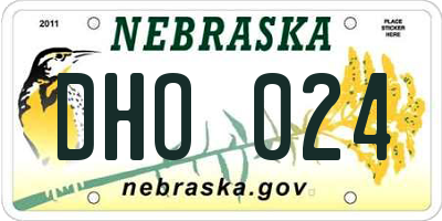 NE license plate DHO024