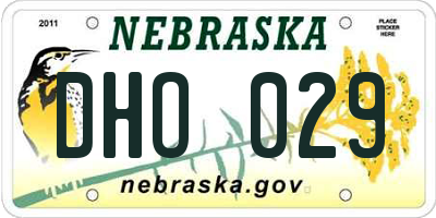 NE license plate DHO029