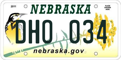NE license plate DHO034