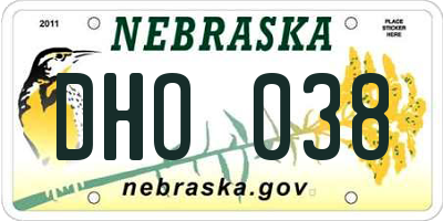 NE license plate DHO038