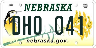 NE license plate DHO041