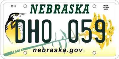NE license plate DHO059