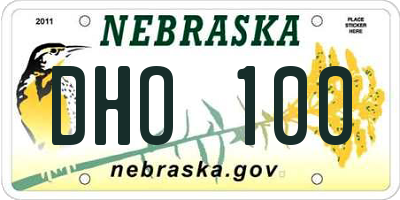 NE license plate DHO100