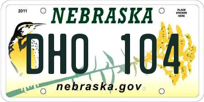 NE license plate DHO104