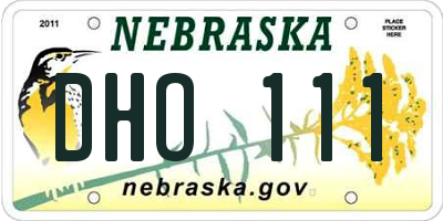 NE license plate DHO111