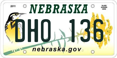 NE license plate DHO136