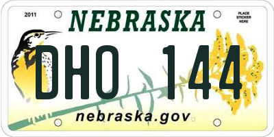 NE license plate DHO144