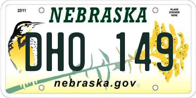 NE license plate DHO149