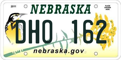 NE license plate DHO162