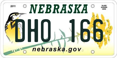 NE license plate DHO166