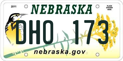NE license plate DHO173