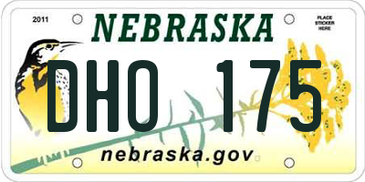 NE license plate DHO175