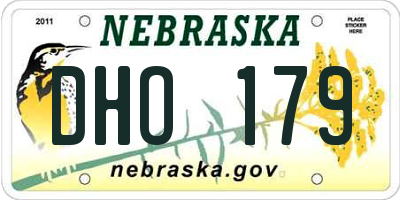 NE license plate DHO179