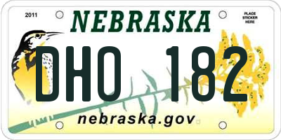 NE license plate DHO182