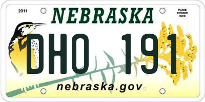 NE license plate DHO191
