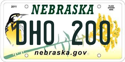 NE license plate DHO200