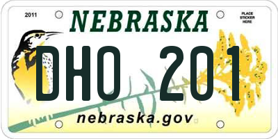 NE license plate DHO201