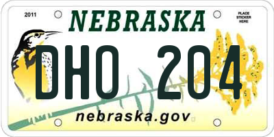 NE license plate DHO204